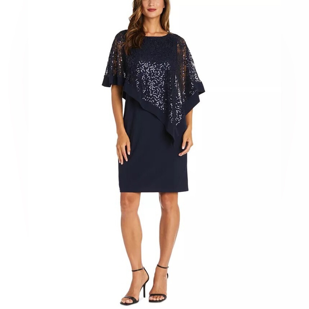 -new- R&M Richards Formal Capelet Dress
